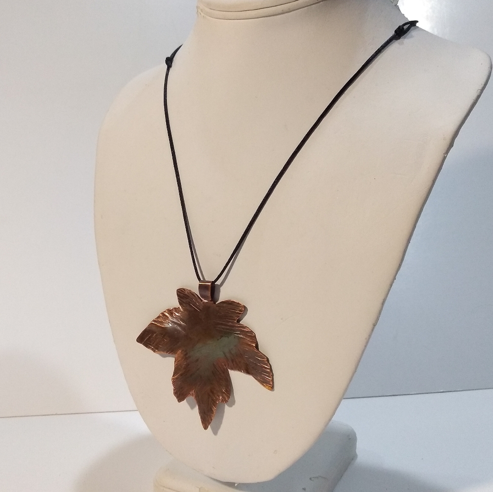 Designer's Collection Copper Maple Leaf Necklace. - image 2